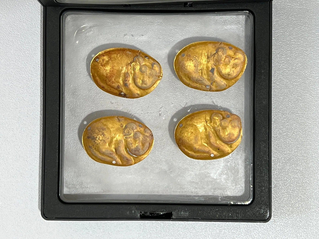 Scythian Gold Set of Four Mammal Appliqués - 9th to 3rd Century BCE | Feline Motif