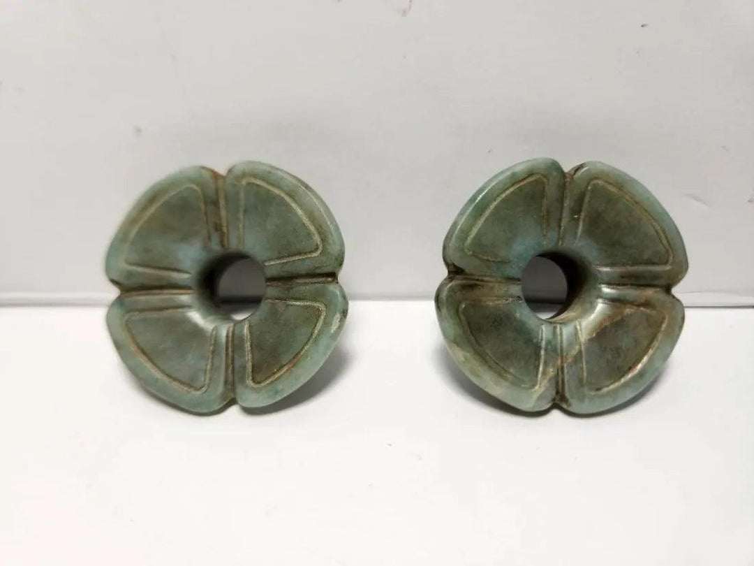 Teotihuacan Jade Ear Spools - 7th to 12th Century CE | Pre-Columbian Malone Collection