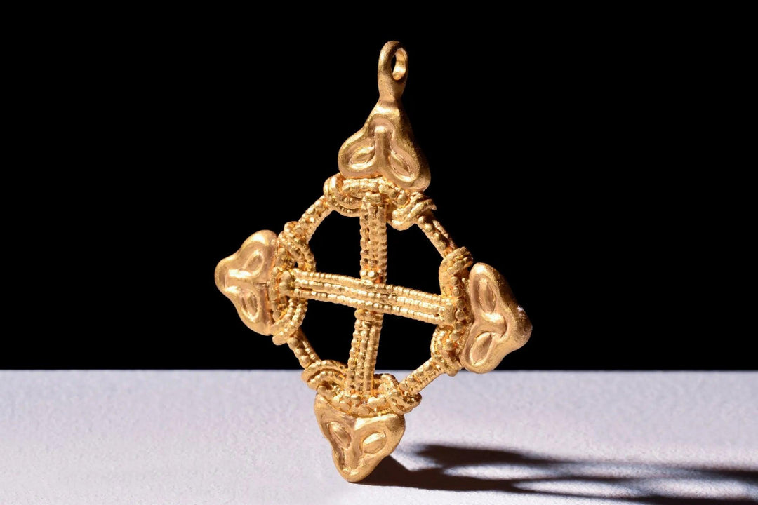 Viking Gold Filigree Cross Pendant - 9th to 11th Century CE | Exquisite Pagan and Christian Symbolism Fusion