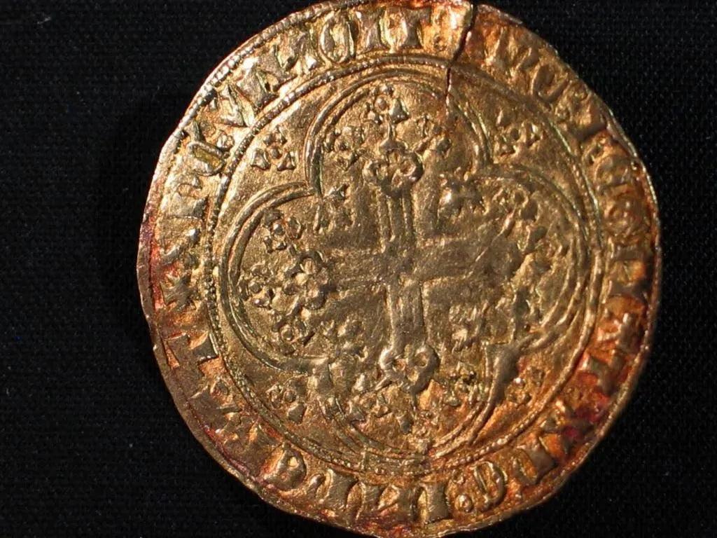 Netherlands Golden Shield - 1349-1389 CE | Rare Medieval Clinckaert Willem V