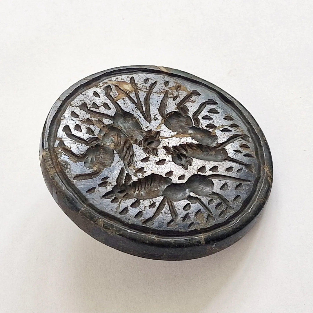 Persian Black Veined Marble Seal - 1st to 5th Century CE | Zelnik Collection