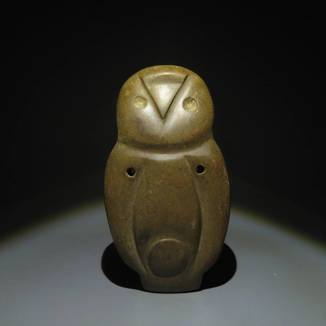 Mapuche Green Stone Owl Figure - 13th to 15th Century CE | Cronier Collection