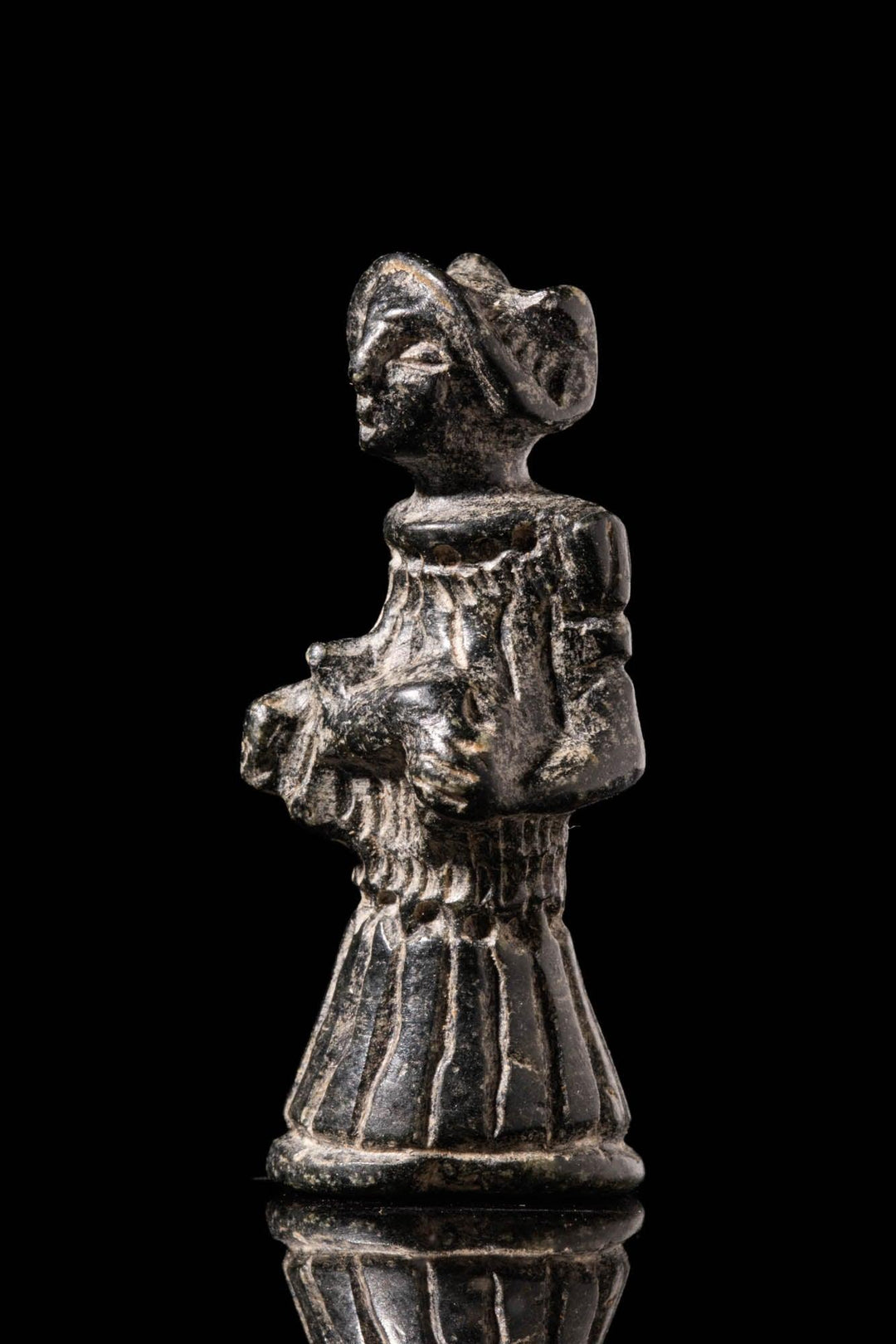 Syro-Hittite Black Stone Goddess Statuette - 18th to 17th Century BCE | Proven Divine Symbolism