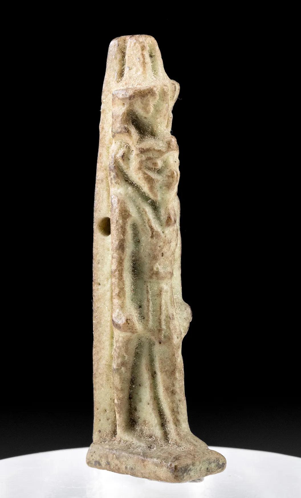 Striding Egyptian God Nefertem Faience Amulet - Late Dynastic Period | Divine Aromatics Symbol