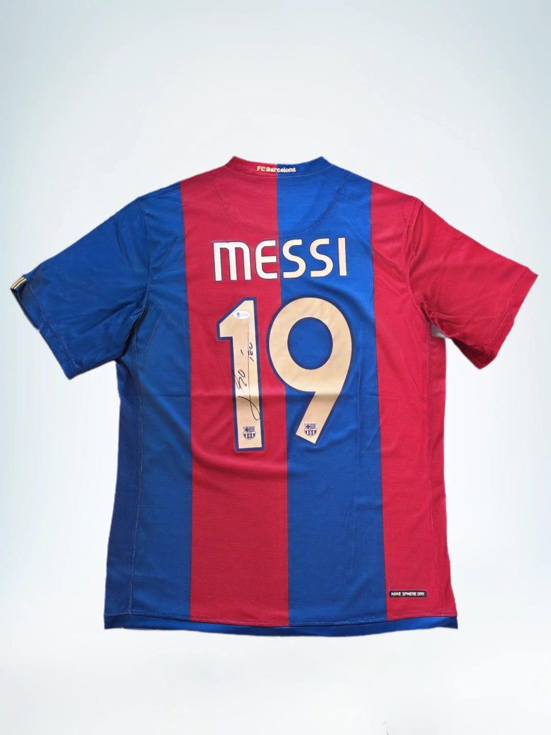Lionel Messi 19 FC Barcelona 2005-2006 - Signed Soccer Jersey | Golden Numbers