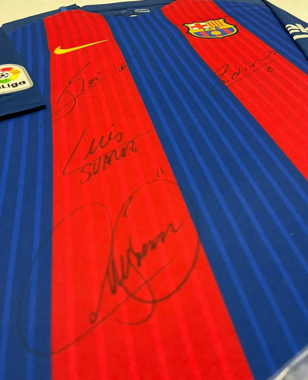 Messi Suarez Neymar MSN Barcelona 2016-2017 - Signed Soccer Shirt | Firma Stella