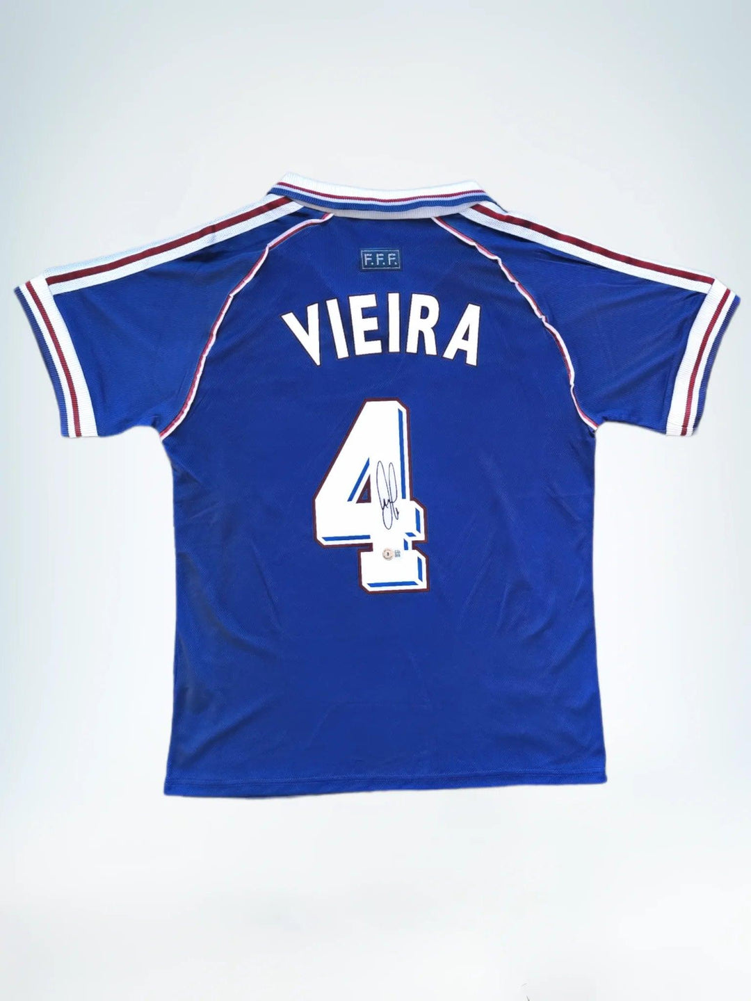 Patrick Vieira 4 France 1998 World Cup Home - Signed Soccer Shirt | Iconic Les Bleus Champion
