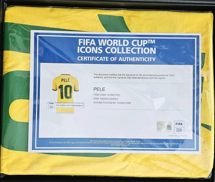 Pele Brazil 10 1970 Home - Signed Soccer Shirt | Rare FIFA Certified Edition