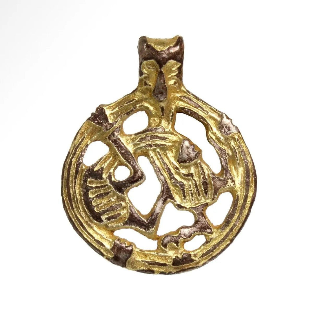 Viking Gilded Bronze Beast Pendant - 10th to 11th Century CE | Riddarholmen Rus