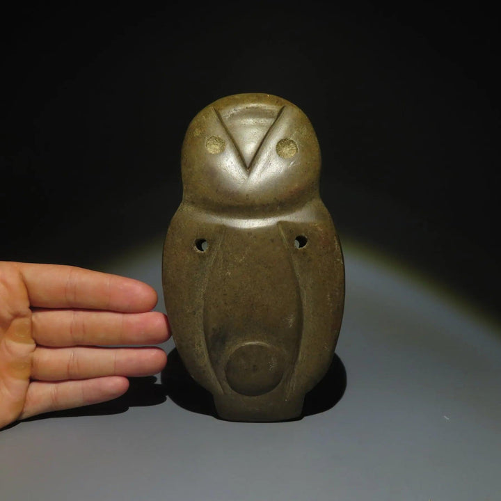 Mapuche Green Stone Owl Figure - 13th to 15th Century CE | Cronier Collection