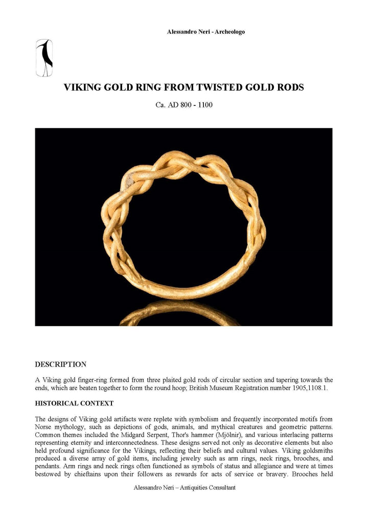 Large Viking Gold Ring | Minimalistic Twisted Gold Rods