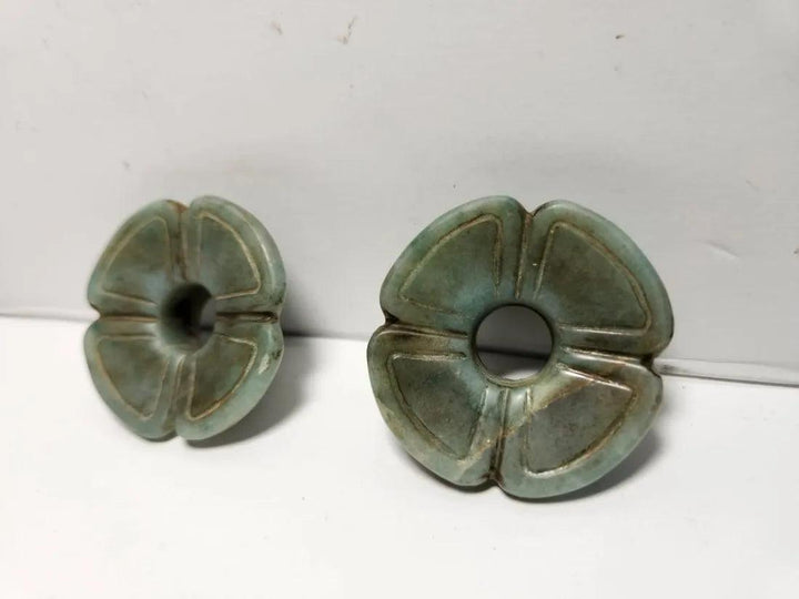 Teotihuacan Jade Ear Spools - 7th to 12th Century CE | Pre-Columbian Malone Collection