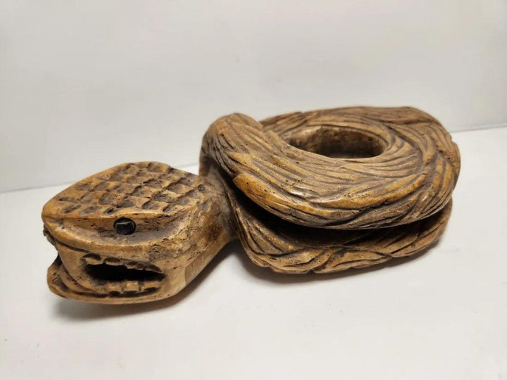 Toltec Flint Rattlesnake Statue - 3rd Century BCE to 12th Century CE | Rare Pre-Columbian Find