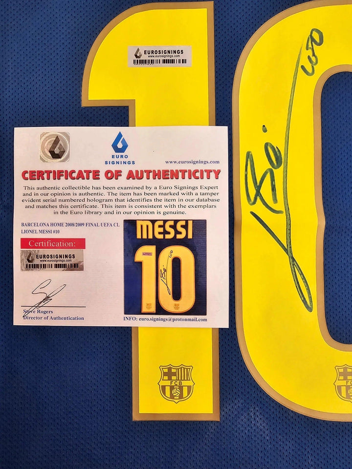 Lionel Messi 10 Barcelona 2008-2009 Home - Signed Soccer Shirt | UEFA Champions League Triumph