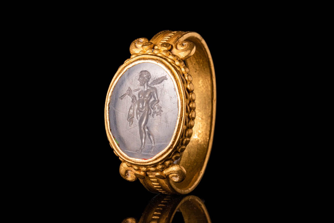 Imperial Roman Hercules Intaglio Gold Ring - 2nd to 3rd Century CE | Expert Authenticated