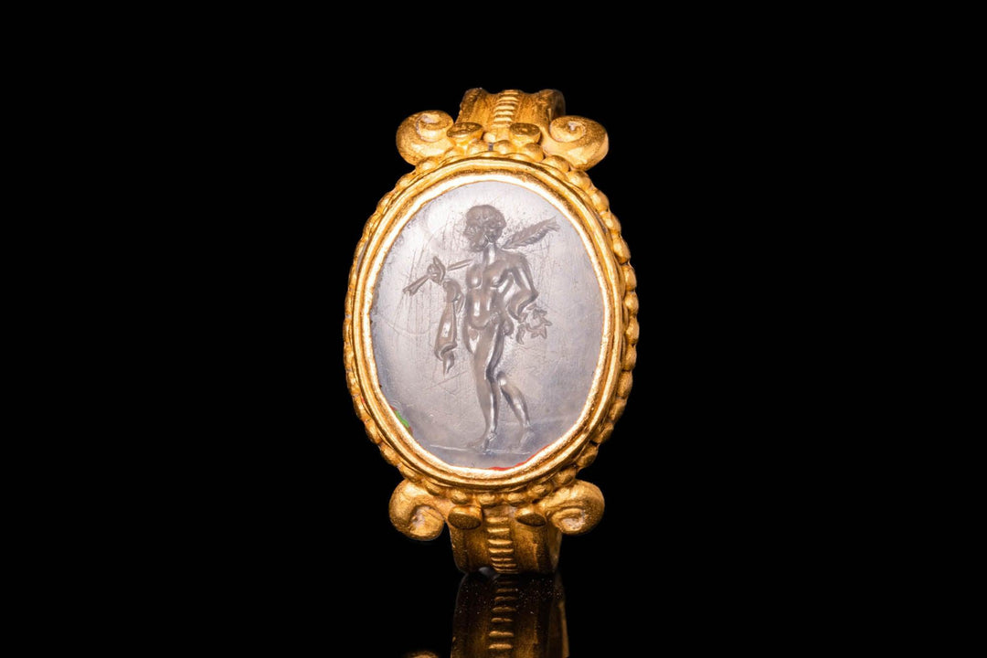 Imperial Roman Hercules Intaglio Gold Ring - 2nd to 3rd Century CE | Expert Authenticated