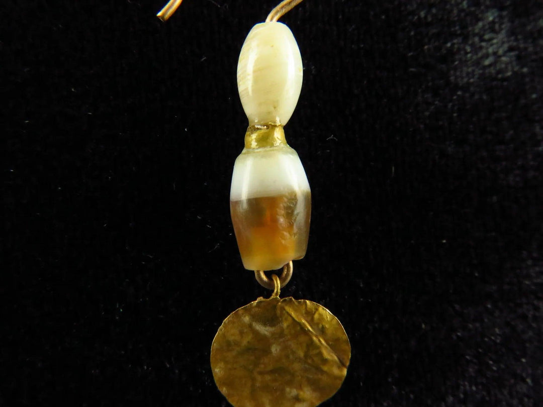 Bactrian Gold Earring - 2nd to 4th Century CE | Elegant Crystal Embellishment