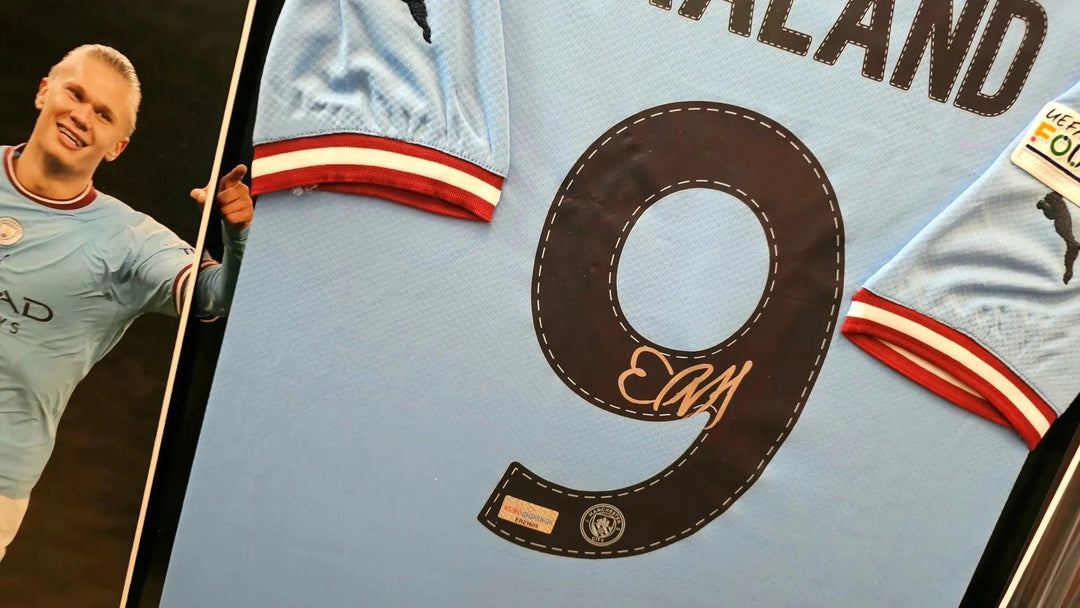 Erling Braut Haaland 9 Manchester City 2022-2023 Home - Signed Soccer Shirt | Champions League Edition