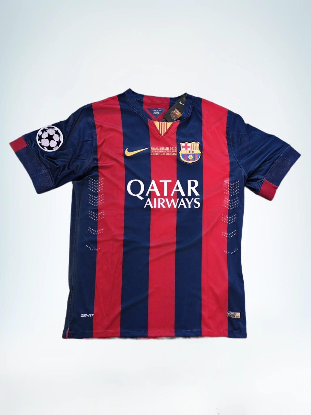 Lionel Messi 10 Barcelona 2014-2015 Home - Signed Soccer Jersey | Berlin Final Triumph