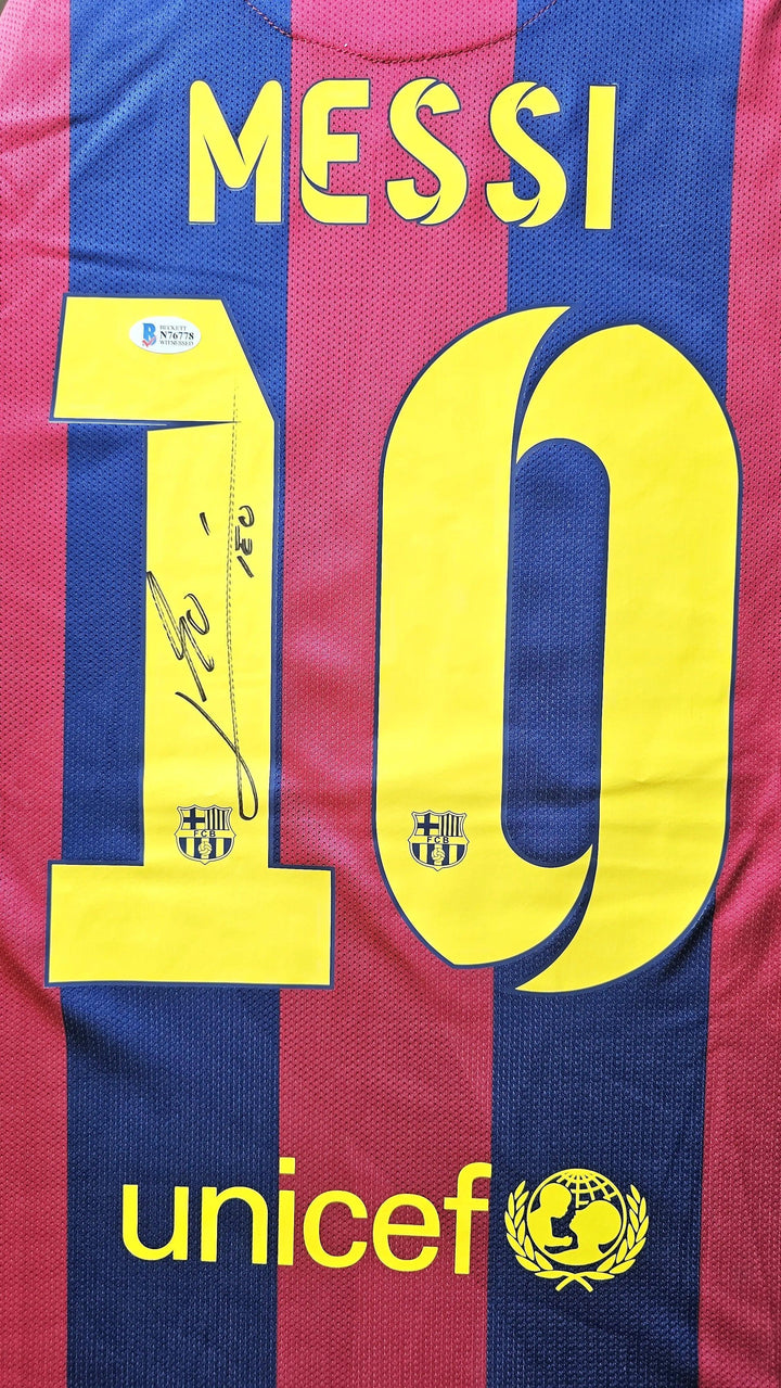 Lionel Messi 10 Barcelona 2014-2015 Home - Signed Soccer Jersey | Berlin Final Triumph