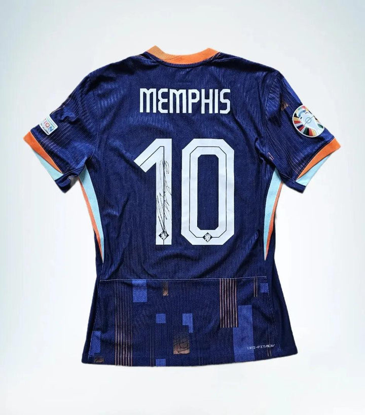 Memphis Depay 10 Holland Euro 2024 Away - Match Worn Shirt Signed | Iconic Hairband Game