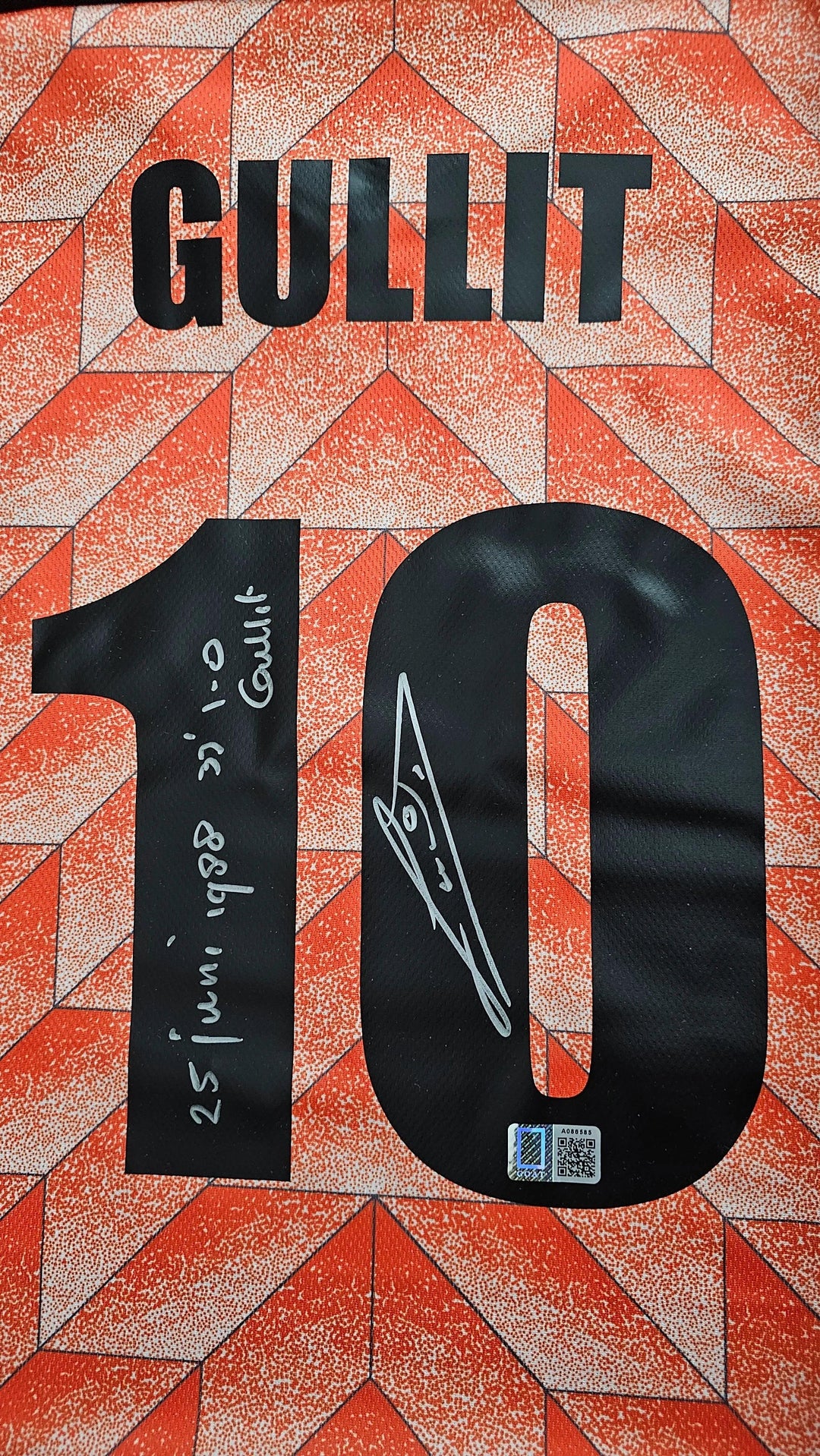 Ruud Gullit 10 Holland - Signed Soccer Shirt | Dedicated EC 1988 Goal