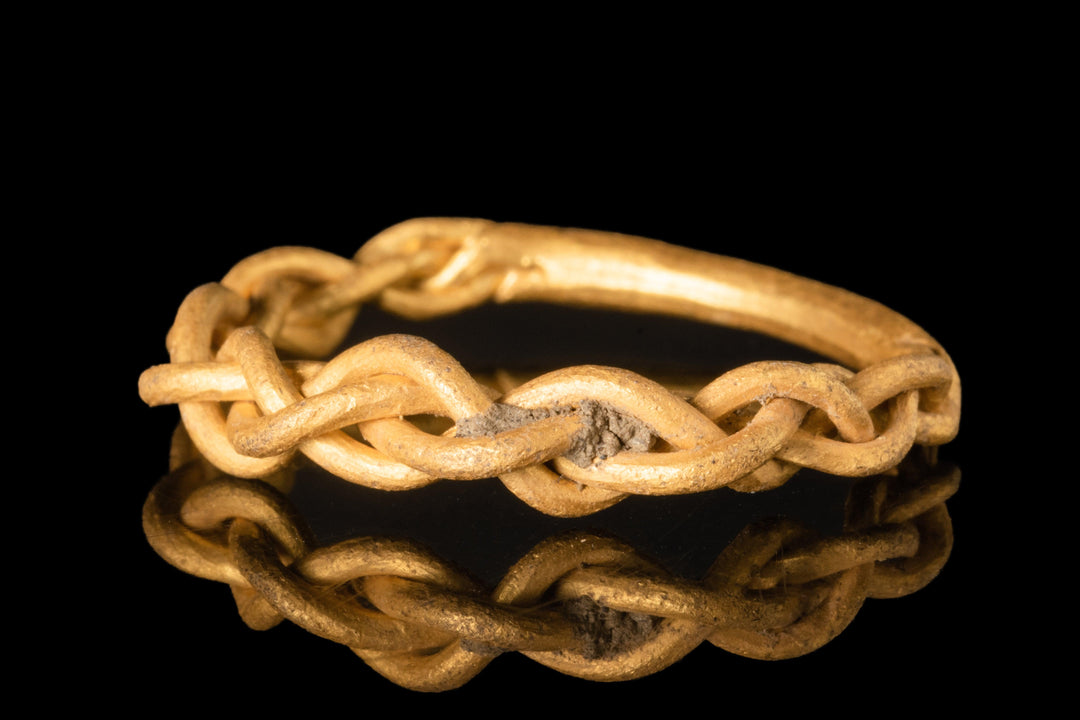 Large Viking Gold Ring | Minimalistic Twisted Gold Rods