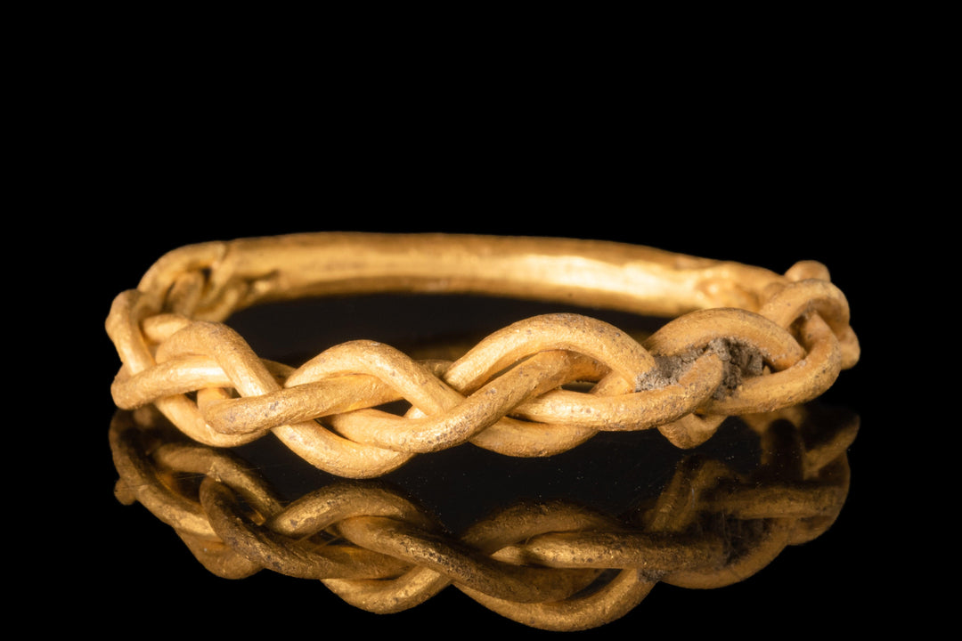 Large Viking Gold Ring | Minimalistic Twisted Gold Rods