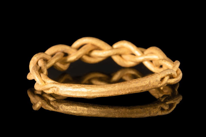 Large Viking Gold Ring | Minimalistic Twisted Gold Rods