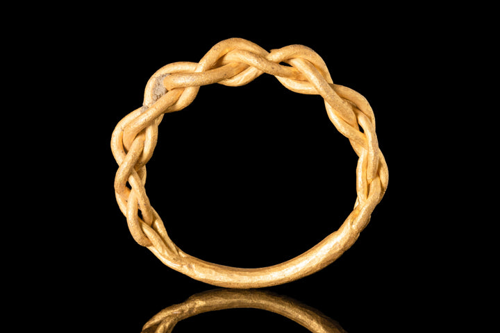 Large Viking Gold Ring | Minimalistic Twisted Gold Rods