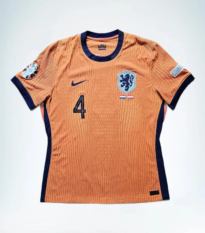 Virgil van Dijk 4 Holland Euro 2024 - Match Worn Shirt Signed | COA + Photo Match