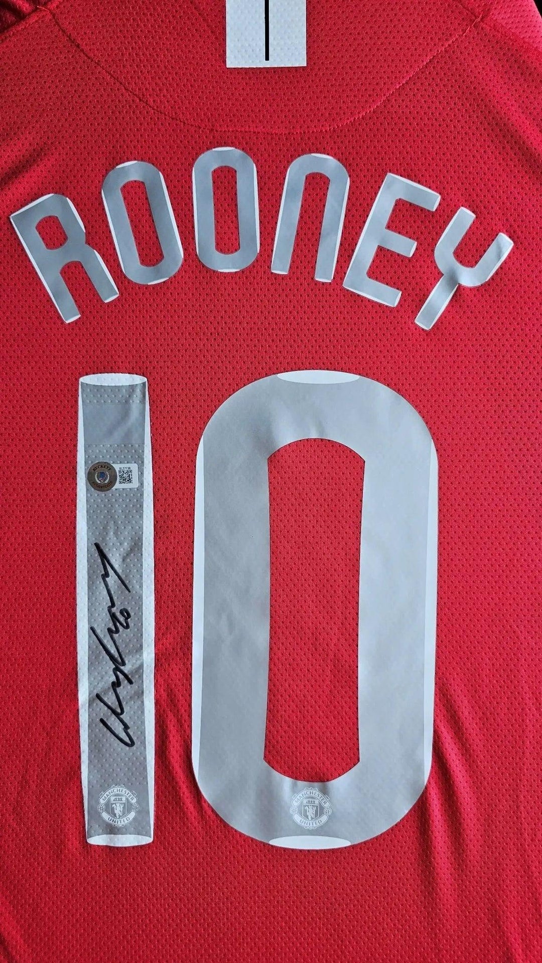 Wayne Rooney 10 Manchester United 2007-2008 - Signed Soccer Shirt | UEFA Champions League Winner