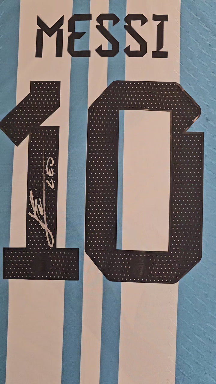 Lionel Messi 10 Argentina 2022 World Cup - Signed Soccer Shirt | GOAT Edition